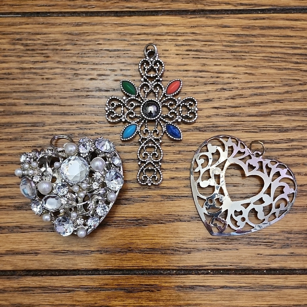 Elegant Heart and Cross Pendants
